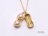Peanut-shaped Pink Freshwater Pearl Pendant with a Sterling Silver Chain