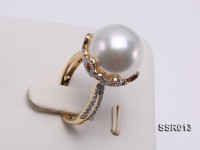 Elegant AAA 15mm Shiny White South Sea Pearl Ring