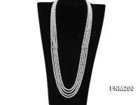Four-strand Selected 4×5.5mm White Cultured Freshwater Pearl Necklace