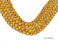 Wholesale 10mm Button-shaped Citrine Beads Loose String