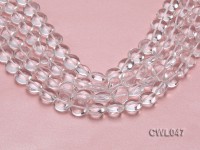 Wholesale 13.5mm Button-shaped Rock Crystal Beads Loose String