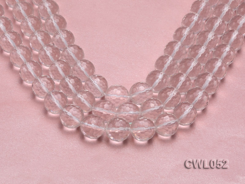 Wholesale 16mm Round Faceted Rock Crystal Beads Loose String