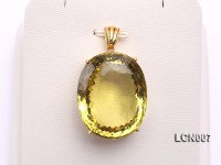 Natural Lemon Quartz Pendant with an 18k Gold Pendant Bail
