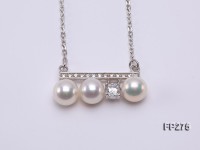 8mm White Freshwater Pearl Pendant with a Sterling Silver Chain