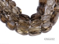 Wholesale 22x36mm Irregular Faceted Smoky Quartz Pieces Loose String