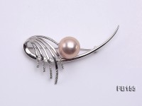 Edison Pearl Brooch Set on Sterling Silver Bail with Zircons