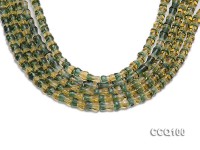 Wholesale 6x10mm Irregular Yellow & Green Synthetic Quartz Beads Loose String