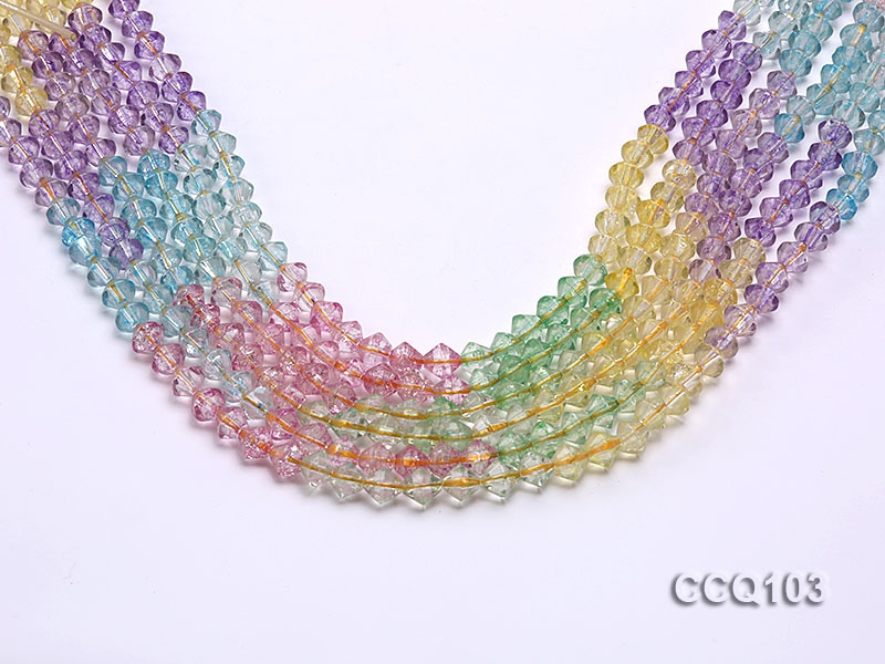 Wholesale 6.5mm Colorful Faceted Synthetic Quartz Beads Loose String
