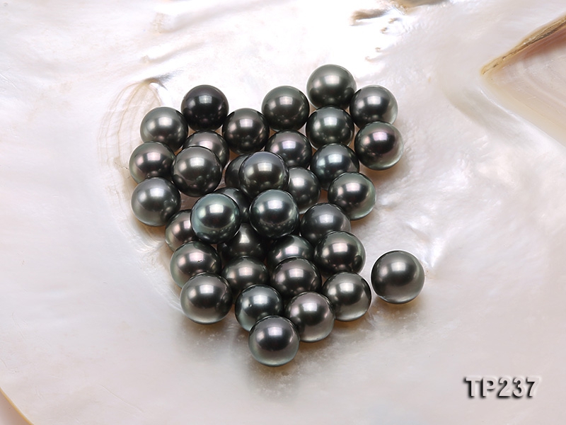 12-12.5mm Black Round Loose Tahitian Pearls