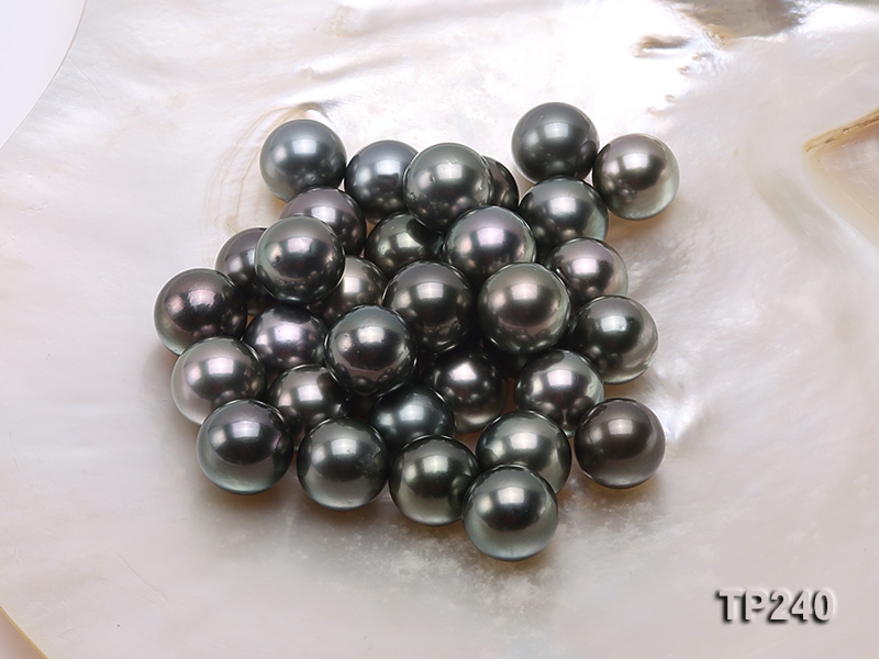 14-15mm Black Round Loose Tahitian Pearls