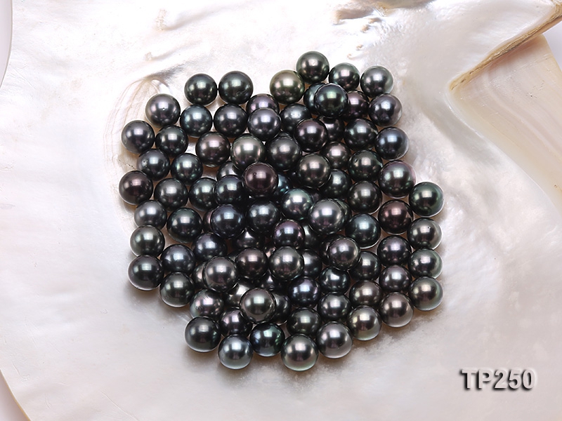 9-10mm Black Round Loose Tahitian Pearls