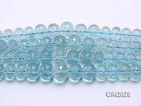 Wholesale 6×8-14x18mm Wheel-shaped Faceted Simulated Aquamarine Beads Loose String