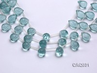 Wholesale 13x19mm Drop-shaped Faceted Simulated Aquamarine Pieces Loose String