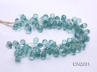 Wholesale 13x19mm Drop-shaped Faceted Simulated Aquamarine Pieces Loose String