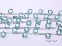 Wholesale 12x16mm Drop-shaped Faceted Simulated Aquamarine Pieces Loose String