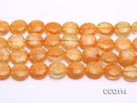 Wholesale 20mm Button-shaped Orange Synthetic Quartz Beads Loose String