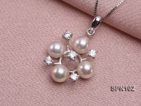 Selected 5mm White Round Natural Akoya Pearl Pendant with 14k Gold Bail