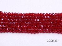 Wholesale 4x6mm Red Faceted Synthetic Quartz Beads Loose String