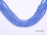 Wholesale 4x6mm Blue Faceted Synthetic Quartz Beads Loose String