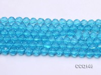 Wholesale 8mm Round Blue Faceted Synthetic Quartz Beads Loose String