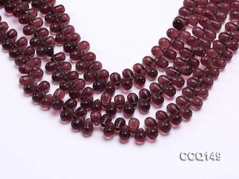 Wholesale 6x9mm Drop-shaped Dark-red Synthetic Quartz Beads Loose String