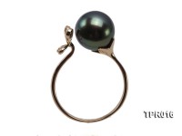18k Gold Ring Set with a 10mm Black Tahitian Pearl