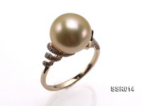 AAA 11mm Shiny Golden South Sea Pearl Ring
