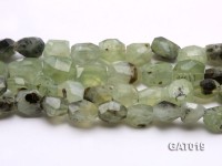 Wholesale 12x18mm Irregular Green Faceted Prehnite Pieces Loose String