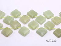 Wholesale 20mm Square Green Prehnite Pieces Loose String