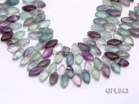 Wholesale 10x18mm Leaf-shaped Multi-color Fluorite Beads Loose String