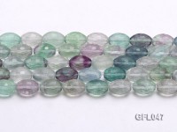 Wholesale 10x14mm Oval Multi-color Faceted Fluorite Beads Loose String