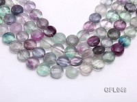 Wholesale 15mm Flatly Round Colorful Fluorite Beads Loose String