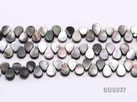 Wholesale 9x13mm Drop-shaped Black Seashell Pieces Loose String