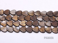 Wholesale 15mm Heart-shaped Brown Freshwater shell Pieces Loose String