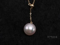 Selected 8.5mm White Round Natural Akoya Pearl Pendant Necklace with 14k Gold Silver Chain