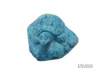 Stylish 57x57mm Blue Turquoise Craftwork Carved with a tortoise