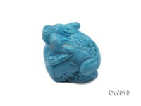 Stylish 29x40mm Blue Turquoise Craftwork Carved with a toad