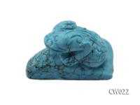 Stylish 30x49mm Blue Turquoise Craftwork Carved with a toad