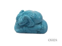 Stylish 30x45mm Blue Turquoise Craftwork Carved with a toad