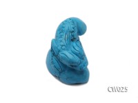 Stylish 50x28mm Blue Turquoise Craftwork Carved with a toad