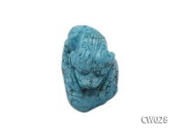 Stylish 50x30mm Blue Turquoise Craftwork Carved with a toad