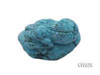 Stylish 50x30mm Blue Turquoise Craftwork Carved with a toad