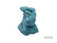 Stylish 45x42mm Blue Rabbit-shaped Turquoise Craftwork