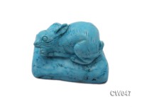 Stylish 55x30mm Blue Rabbit-shaped Turquoise Craftwork