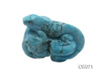 Stylish 60x43mm Blue Lizard-shaped Turquoise Craftwork