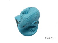 Stylish 65x50mm Blue Lizard-shaped Turquoise Craftwork