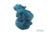 Stylish 42x28mm Blue Dinosaur-shaped Turquoise Craftwork
