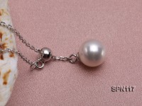 Selected 8.5mm White Round Natural Akoya Pearl Pendant Necklace with Silver Chain