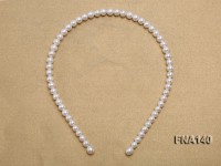 7.5×9.5mm White Oval Cultured Freshwater Pearl Hairband