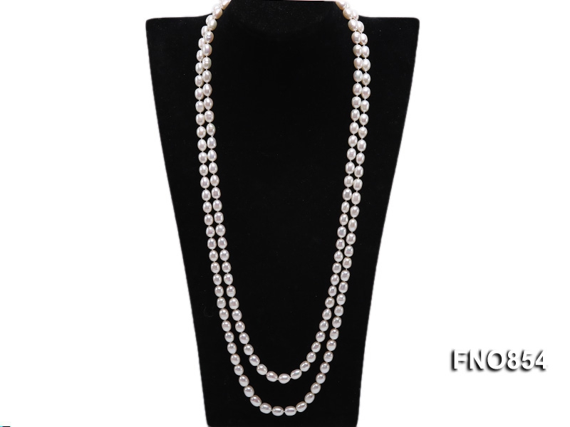 7.5×9.5mm Oval Rice-shaped Freshwater Cultured Pearl Necklace